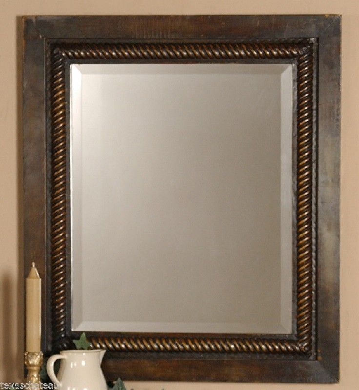 Tuscan Bronze Twist Metal Rope Wall Mirror Old World Style Bath In Bronze Wall Mirrors (View 10 of 15)