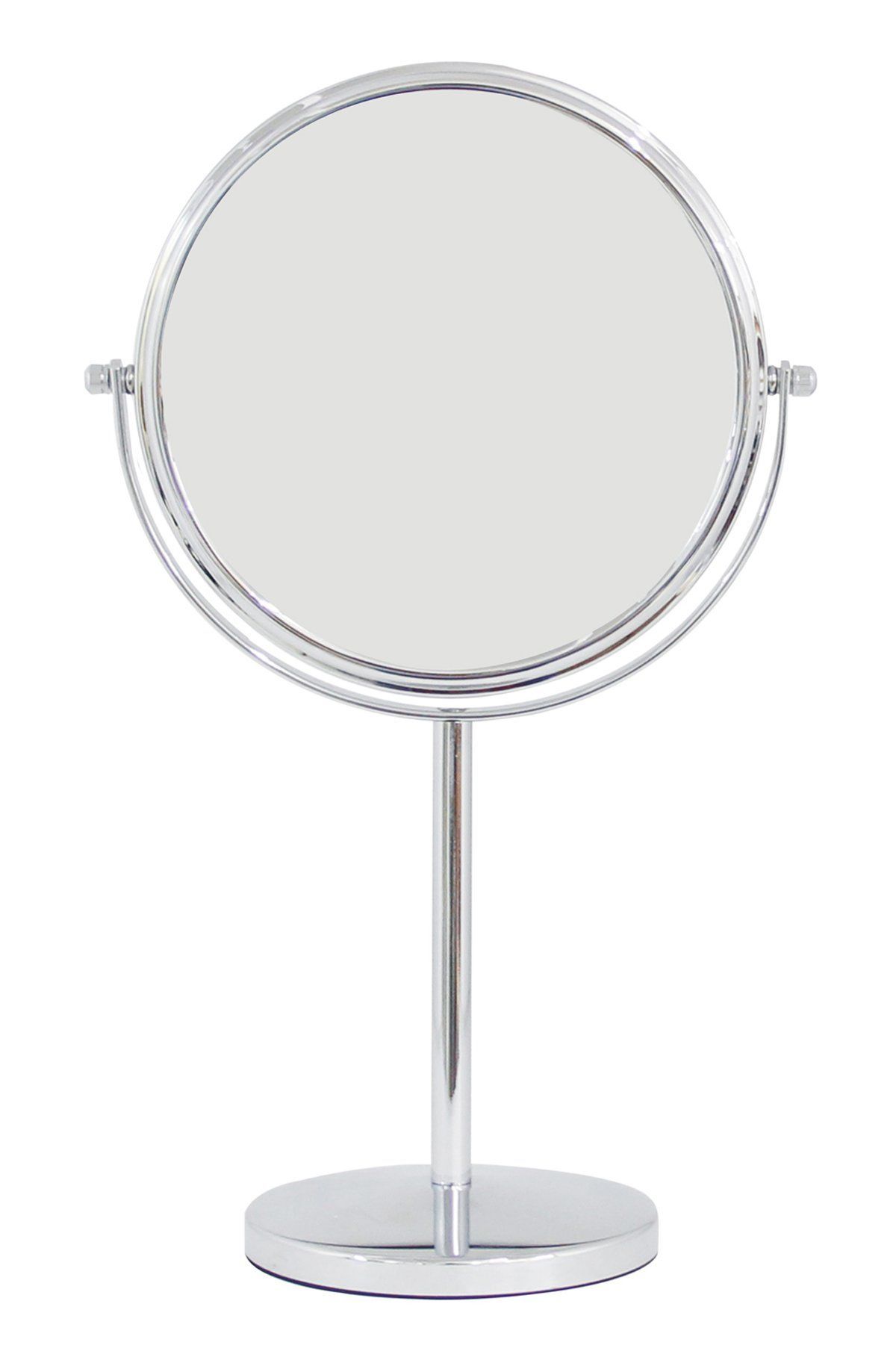 Two Sided (1X 3X) Countertop Tabletop Vanity Makeup Mirror – Silver For Single Sided Chrome Makeup Stand Mirrors (View 7 of 15)