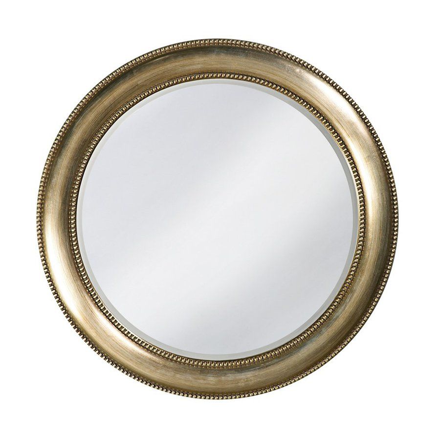 Tyler Dillon Saturn Burnished Silver Leaf Beveled Round Wall Mirror At Intended For Metallic Gold Leaf Wall Mirrors (View 15 of 15)