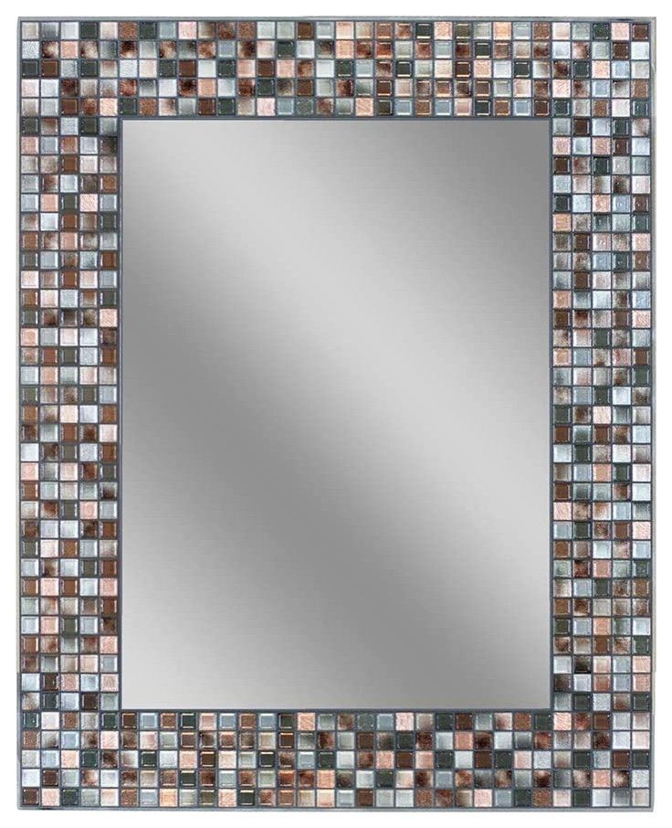 Unique Wall Mirror, Rectangular Shape With Elegant Mosaic Border With Regard To Square Modern Wall Mirrors (View 12 of 15)