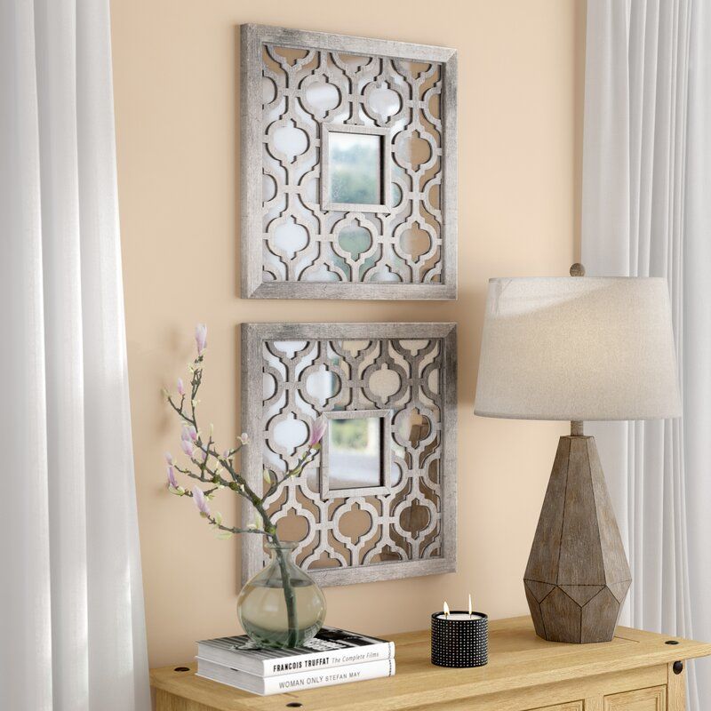 Uptal Square Silver Leaf Wall Mirror & Reviews | Birch Lane Within Gold Leaf Metal Wall Mirrors (View 14 of 15)