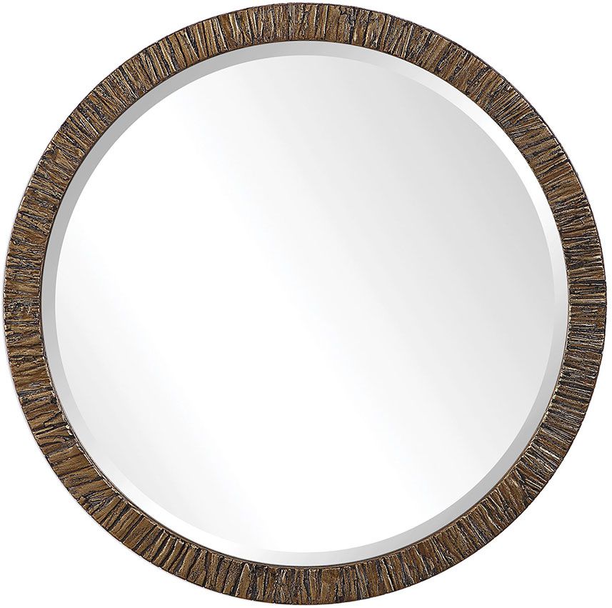Uttermost 09459 Wayde Heavily Distressed Antiqued Metallic Gold Leaf Throughout Butterfly Gold Leaf Wall Mirrors (View 11 of 15)