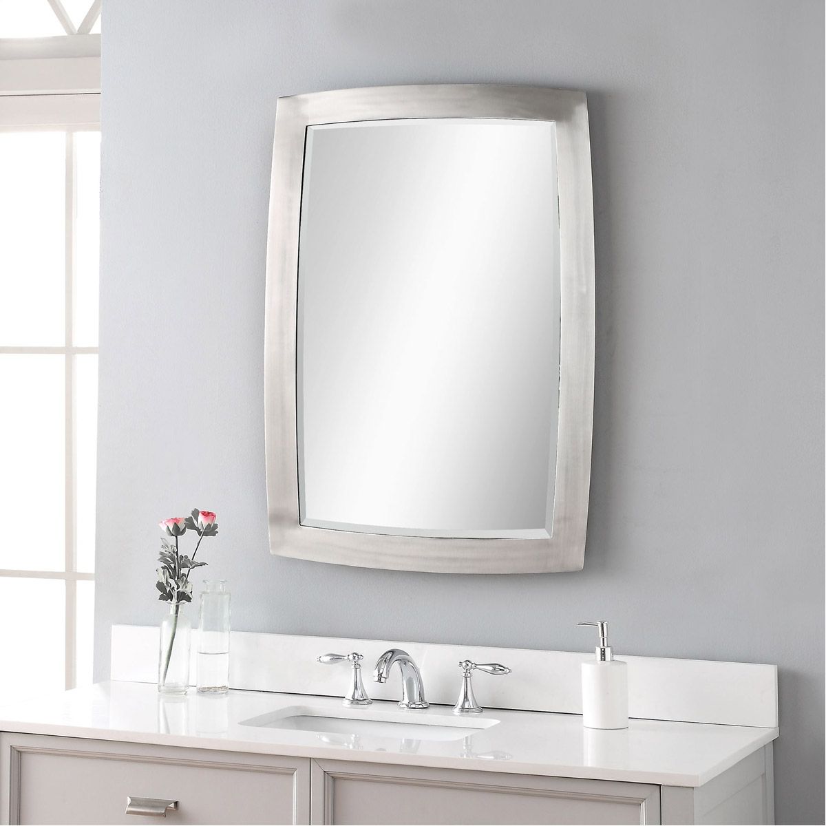 Uttermost 09618 Haskill 34 X 24 Inch Brushed Nickel Wall Mirror | Ebay Within Drake Brushed Steel Wall Mirrors (View 9 of 15)