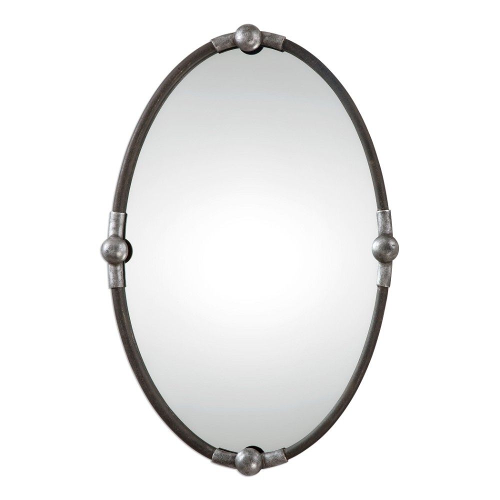 Uttermost Carrick Black Oval Mirror Intended For Matte Black Metal Oval Wall Mirrors (View 12 of 15)