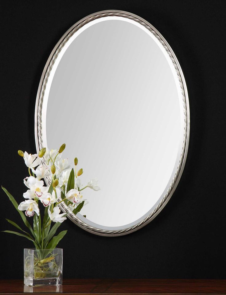 Uttermost Casalina 22 X 32 Nickel Oval Wall Mirror In 2020 | Brushed With Brushed Nickel Octagon Mirrors (View 7 of 15)