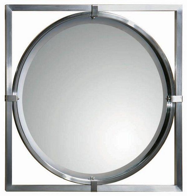 Uttermost Kagami Brushed Nickel Mirror – 01053 B | Brushed Nickel Throughout Drake Brushed Steel Wall Mirrors (View 2 of 15)