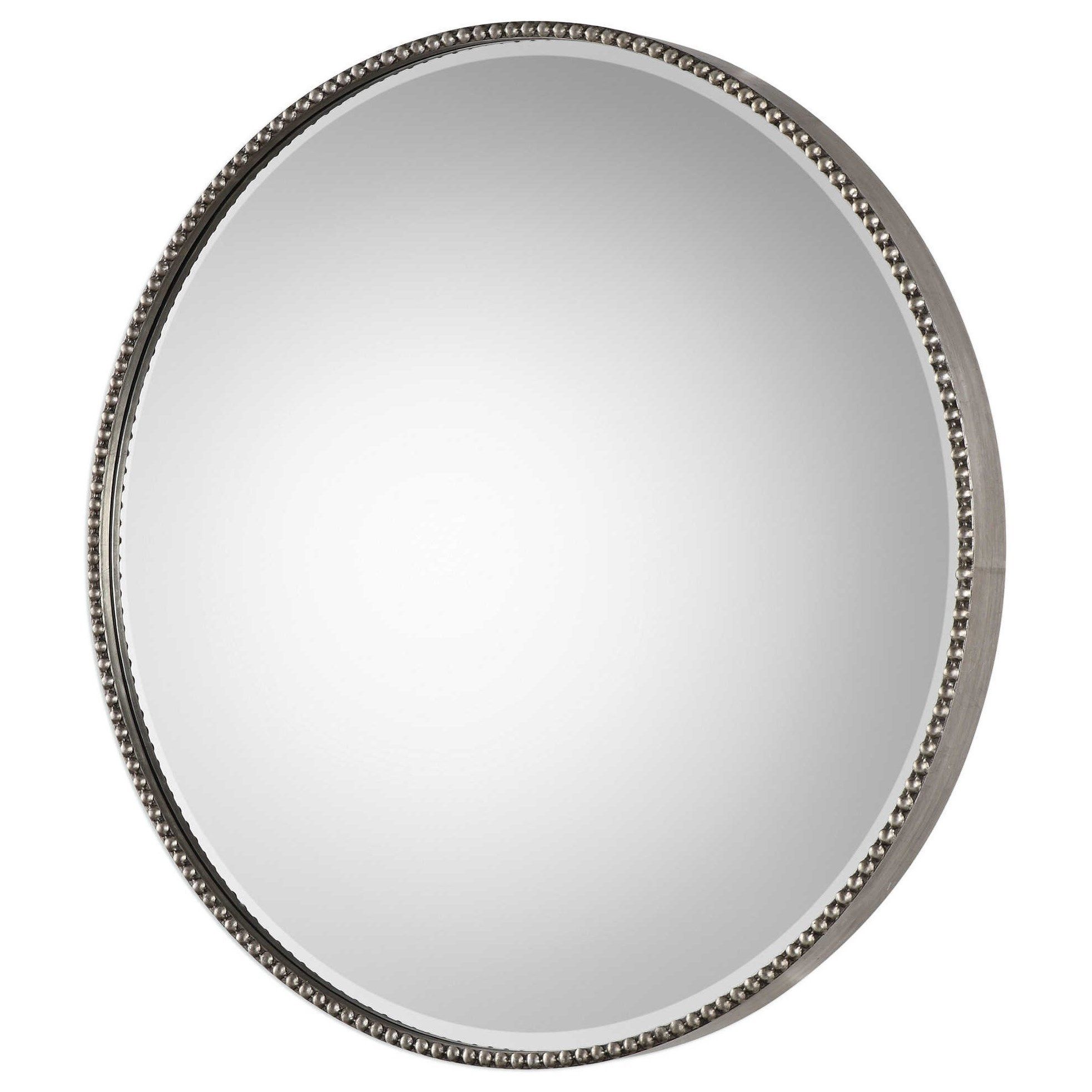 Uttermost Mirrors 09252 Stefania Beaded Round Mirror | Del Sol Regarding Round Beaded Trim Wall Mirrors (View 1 of 15)