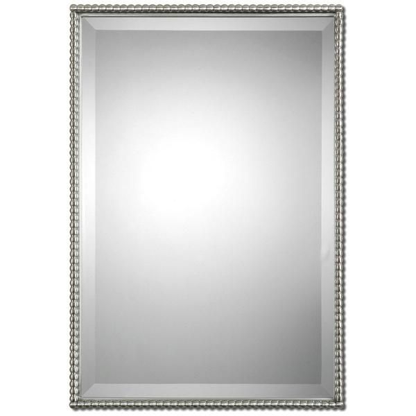 Uttermost, Sherise, Brushed Nickel Mirror, Mirror, Wall Mirror, Glass Intended For Brushed Nickel Rectangular Wall Mirrors (View 15 of 15)