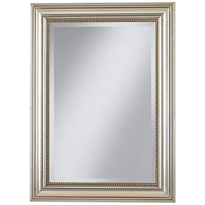 Uttermost Stuart Silver Leaf 26 3/4" X 36 3/4" Wall Mirror – #M9853 Regarding Glam Silver Leaf Beaded Wall Mirrors (View 4 of 15)