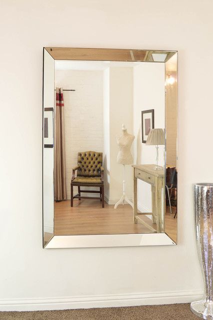 V Large Venetian Frameless Modern Wall Mirror 5Ft4 X 3Ft8 163 X 111Cm With Regard To Large Frameless Wall Mirrors (View 7 of 15)