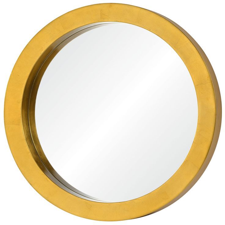 Varaluz Ringleader Gold Leaf Roundmirror 410A01Gl | Bellacor | Mirror With Ring Shield Gold Leaf Wall Mirrors (View 10 of 15)