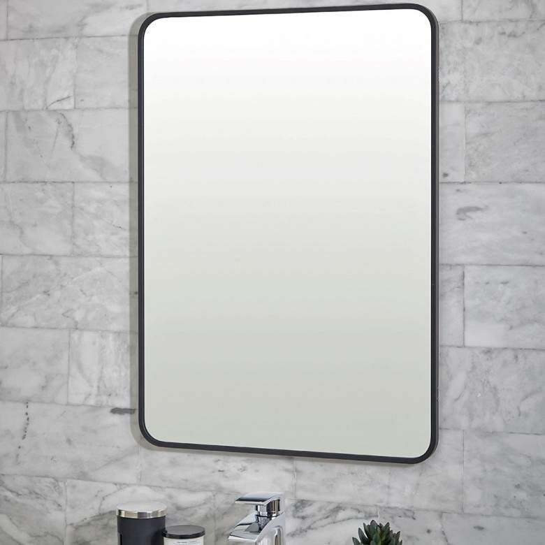 Vellamo Matt Black Rectangular Mirror – 700 X 500Mm | Rectangular Throughout Matte Black Rectangular Wall Mirrors (View 8 of 15)