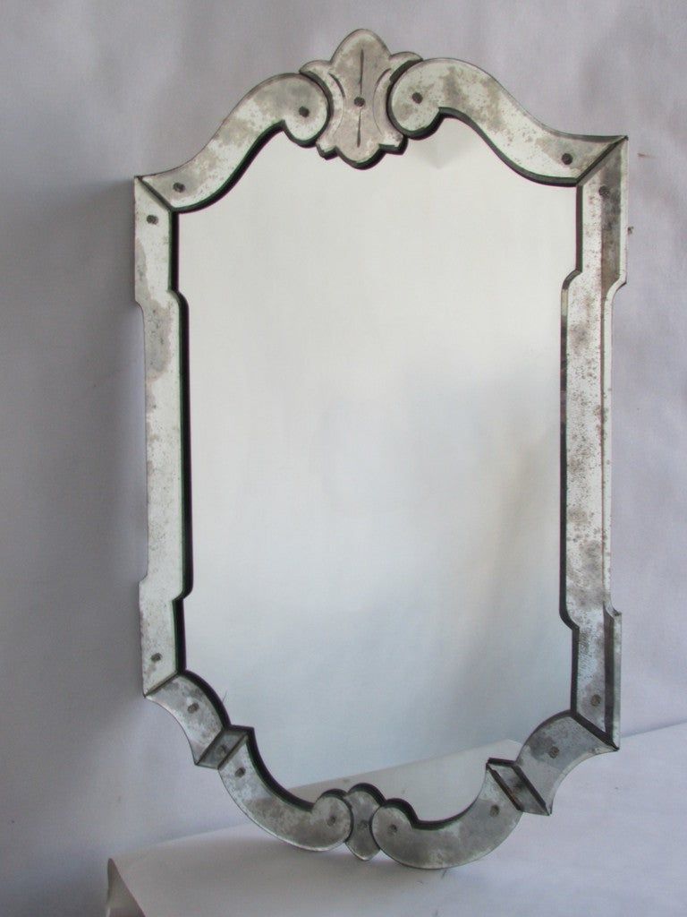 Venetian Scallop Edge Mirror At 1Stdibs Within Round Scalloped Edge Wall Mirrors (View 2 of 15)