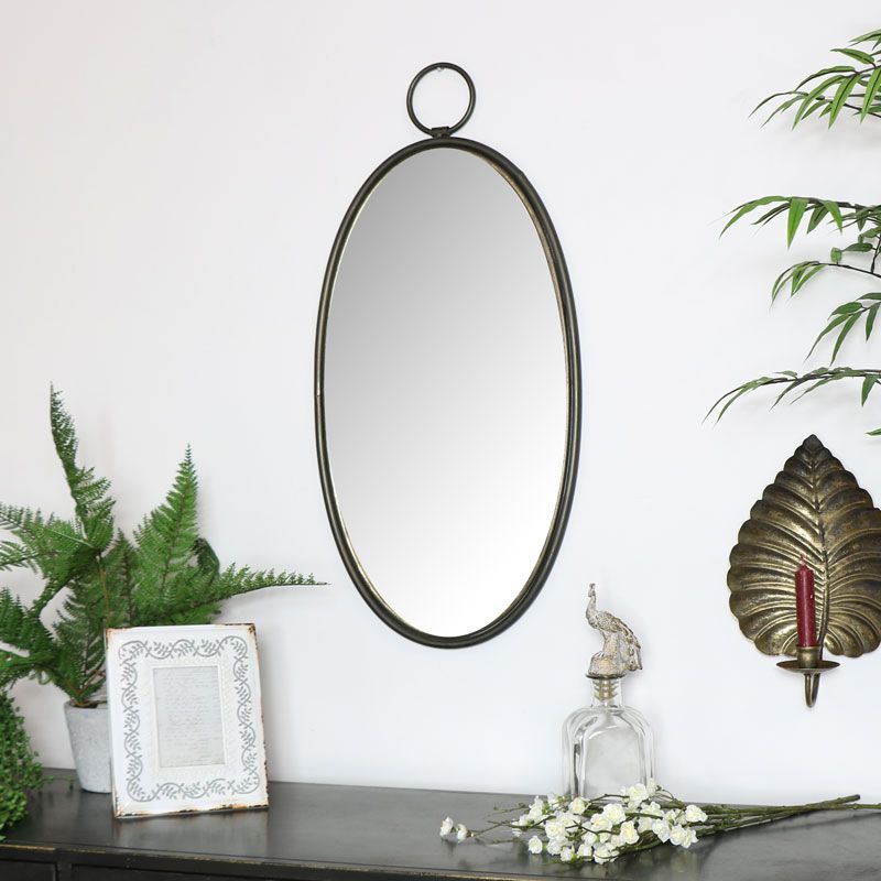 Vintage Bronze Oval Wall Mirror – Melody Maison® Regarding Oval Wide Lip Wall Mirrors (View 7 of 15)