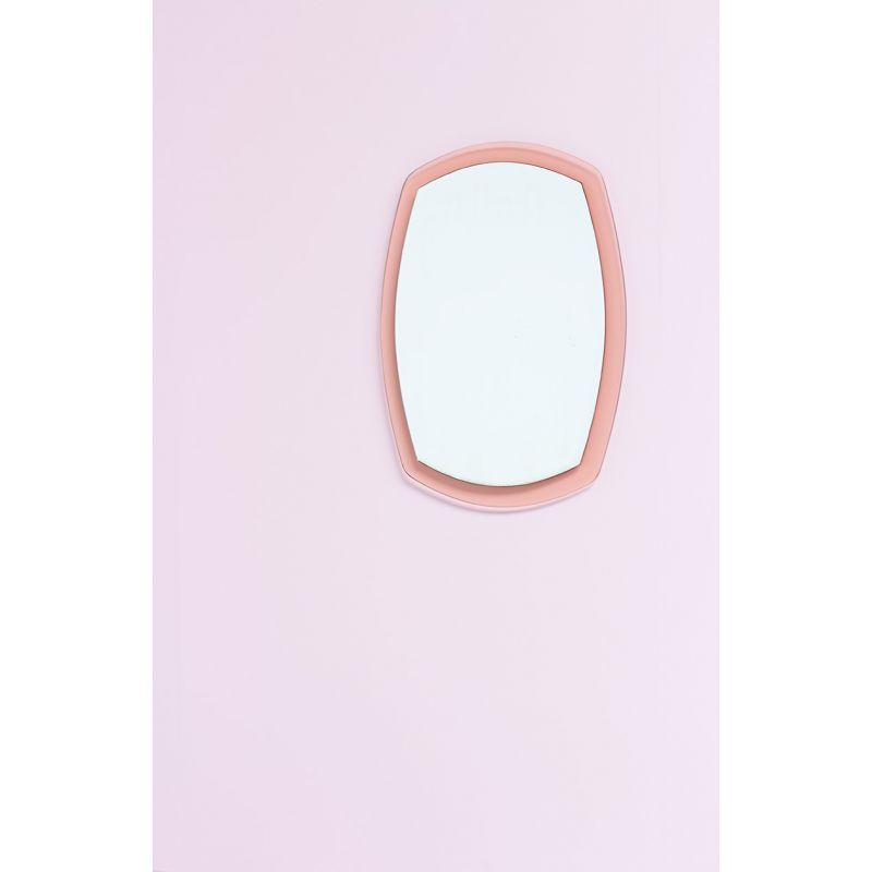 Vintage Italian Pink Wall Mirror In Glass 1960S – Design Market With Regard To Pink Wall Mirrors (View 8 of 15)