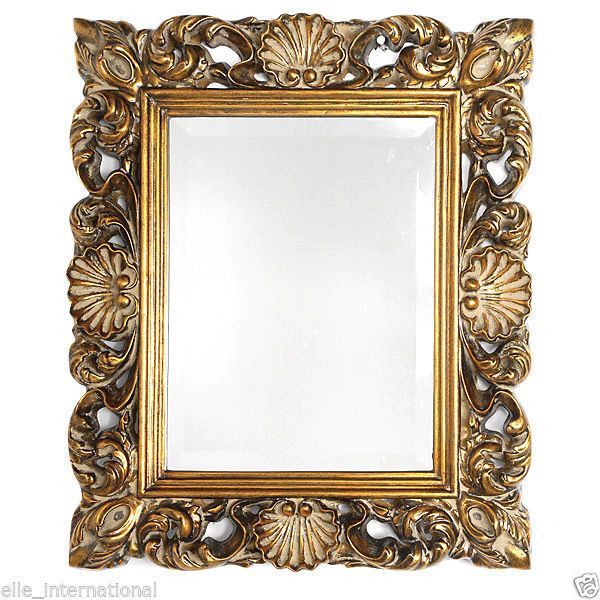Wall Mirror With Beveled Glass Gold Leafed Shells Scrolls For Sale With Gold Decorative Wall Mirrors (Photo 7 of 15)