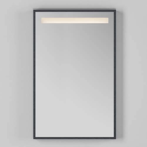 Wall Mount Mirror In Wooden Or Metal Frame With Led Light Behind Sand Within Matte Black Metal Rectangular Wall Mirrors (View 6 of 15)