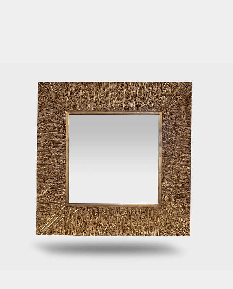 Washed Gold Square Frame Mirror 06 | Orienta Pertaining To Gold Square Oversized Wall Mirrors (View 1 of 15)