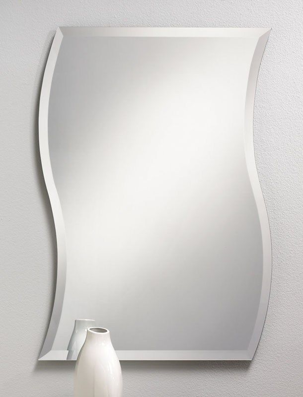 "Wave" Frameless Beveled Mirror | Mirror, Frameless Beveled Mirror With Regard To Crown Frameless Beveled Wall Mirrors (View 11 of 15)