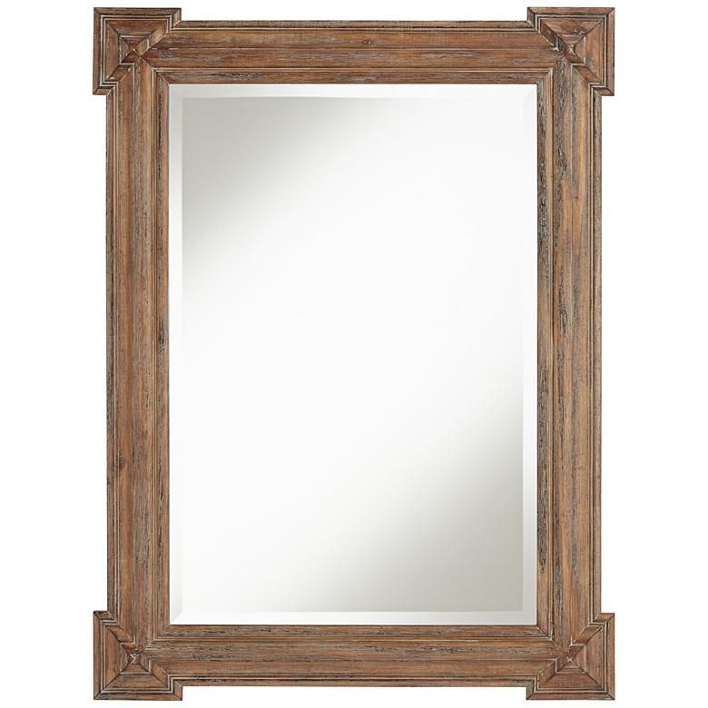 Westbrook Brushed Brown Wood 30" X 40" Wall Mirror – #36C80 | Lamps Inside Medium Brown Wood Wall Mirrors (View 5 of 15)