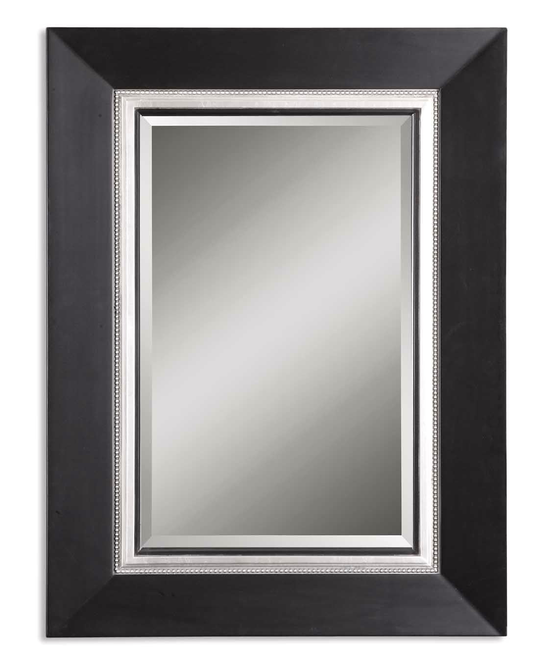 Whitmore Traditional Matte Large Black Silver Rectangular Mirror With Within Matte Black Rectangular Wall Mirrors (View 3 of 15)