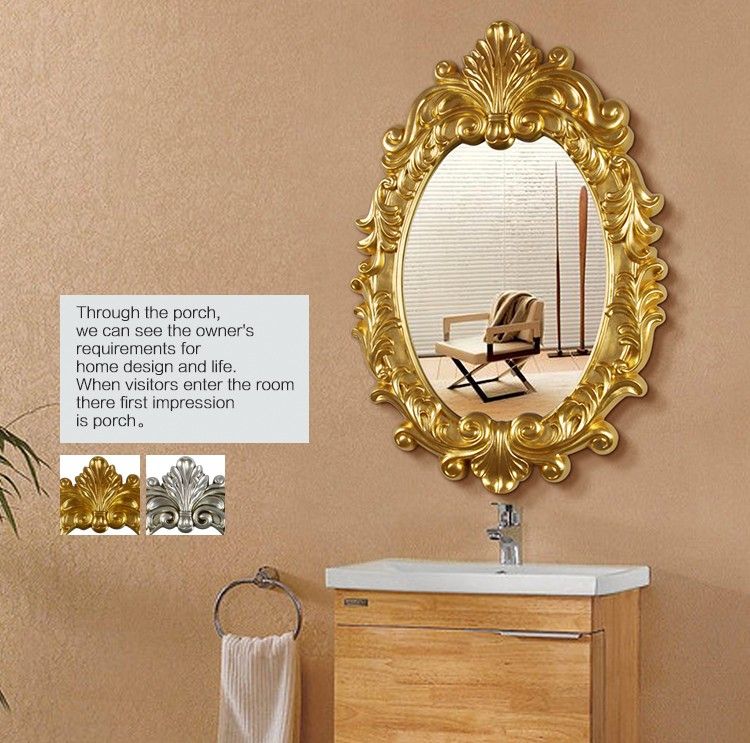 Wholesale Wall Mounted Luxury Oval Mirror Antique Decorative Mirror Regarding Ceiling Hung Oval Mirrors (View 2 of 15)