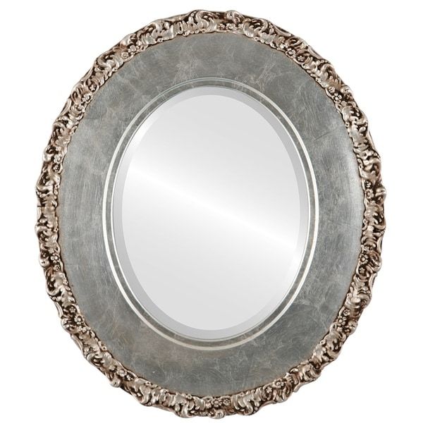 Williamsburg Silver Leaf/ Brown Antique Framed Oval Mirror – Silver With Regard To Antique Silver Oval Wall Mirrors (View 9 of 15)