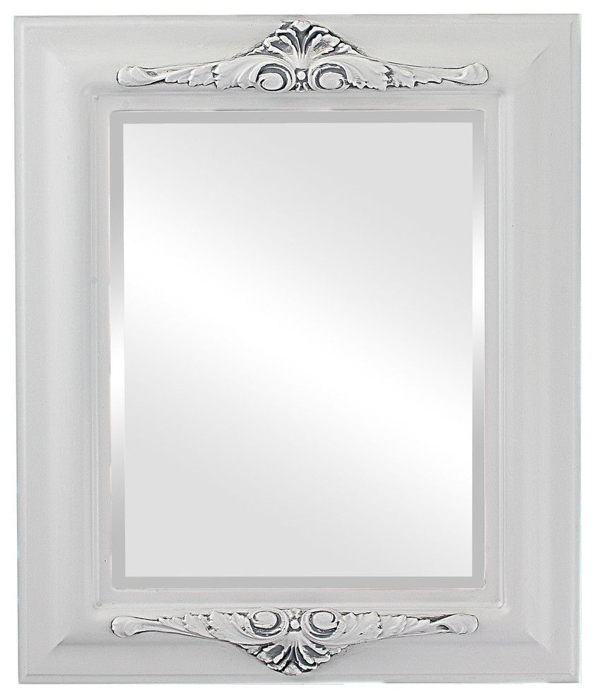 Winchester Framed Rectangle Mirror In Linen White – French Country Regarding Mirror Framed Bathroom Wall Mirrors (View 1 of 15)