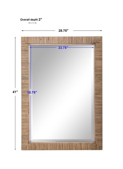 Wrapped Rattan Rectangular Mirror – Mecox Gardens For Rattan Wrapped Wall Mirrors (View 8 of 15)