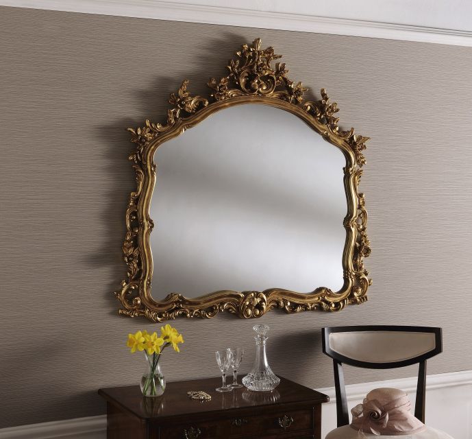 Yg204 Large Silver Decorative Wall Mirror Overmantle Fireplace Mirror Throughout Silver Decorative Wall Mirrors (View 6 of 15)