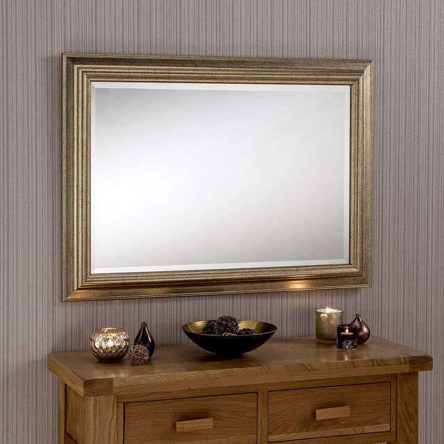Yg778 Champagne Speckeled Rectangle Framed Mirror Modern Style Throughout Square Oversized Wall Mirrors (View 3 of 15)