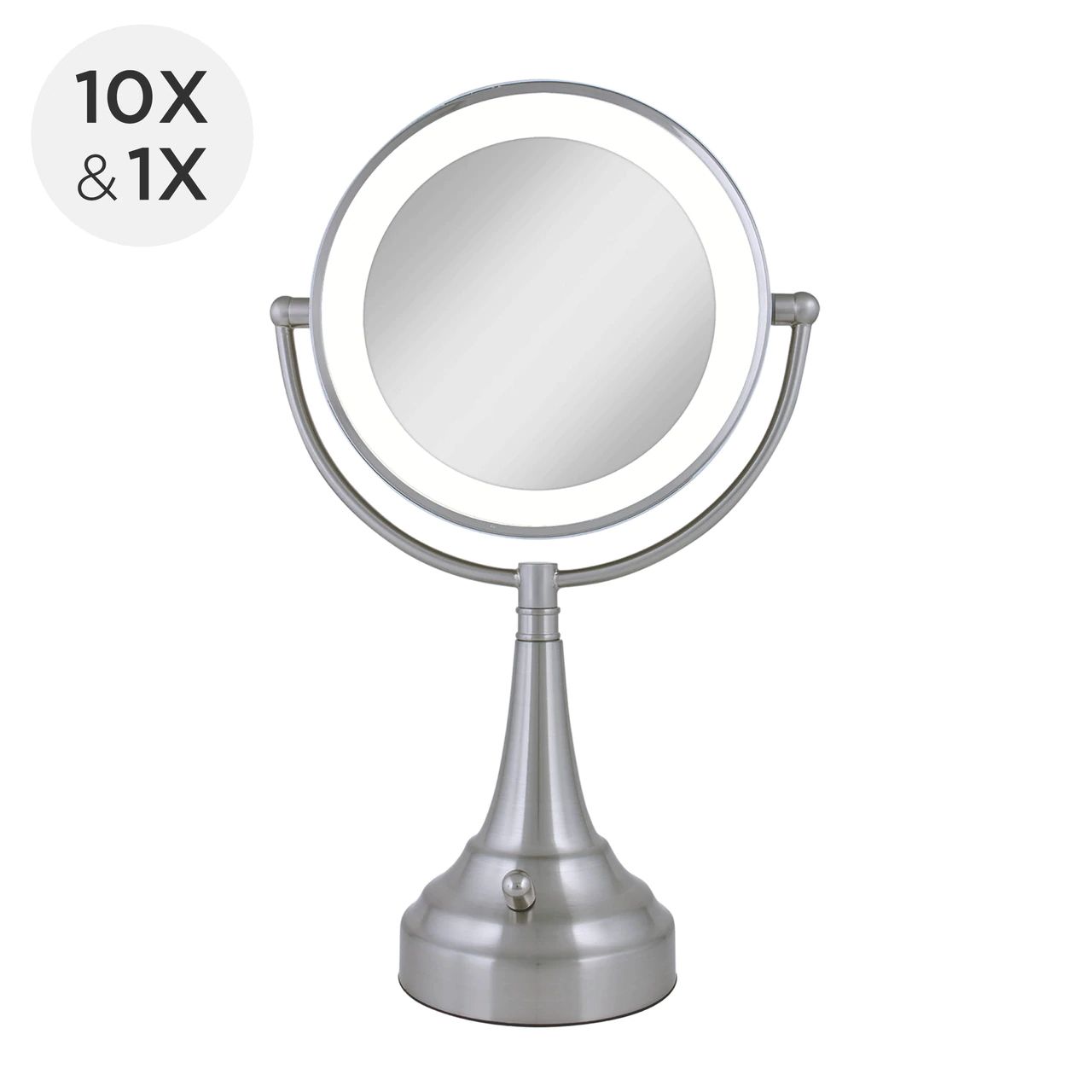 Zadro Cordless Dual Sided Led Lighted Round Vanity Mirror 1X/10X Throughout Round Backlit Led Mirrors (View 2 of 15)