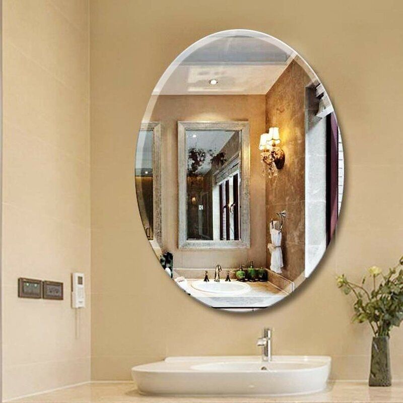 Zipcode Design™ Yatesville Beveled Frameless Accent Mirror & Reviews Intended For Oval Beveled Frameless Wall Mirrors (View 8 of 15)