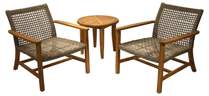 3 Pc Wicker Lounge Set, Natural Now: $1,049.50 Was: $1, (View 5 of 15)