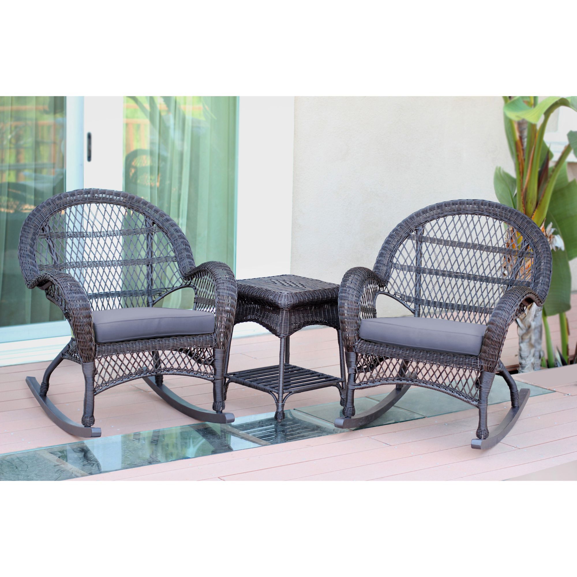 3 Piece Espresso Brown Outdoor Furniture Patio Conversation Set – Steel With Regard To Brown Patio Conversation Sets With Cushions (View 10 of 15)