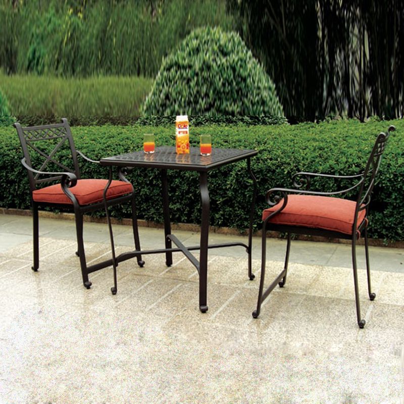 3 Piece New Design Bar Table And Chair Cast Aluminum Garden Furniture With Regard To 3 Piece Outdoor Table And Chair Sets (View 10 of 15)