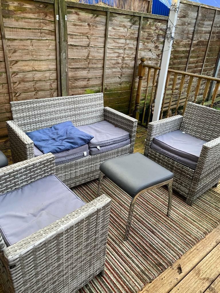 3 Piece Rattan Garden Sofa Set With Coffee Table | In Hounslow, London Throughout 3 Piece Outdoor Table And Loveseat Sets (View 7 of 15)