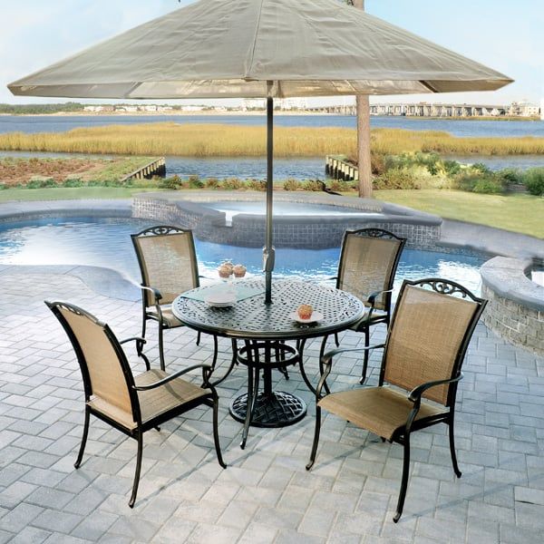 5 Piece Roma Aluminum Patio Dining Setagio Select Intended For 5 Piece Patio Sets (View 12 of 15)