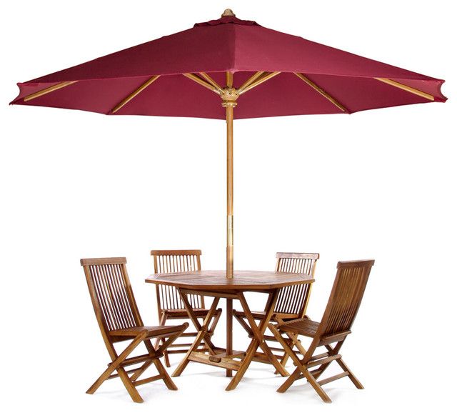 6 Piece Teak Octagon Table Set – Transitional – Outdoor Dining Sets With Octagonal Outdoor Dining Sets (View 14 of 15)
