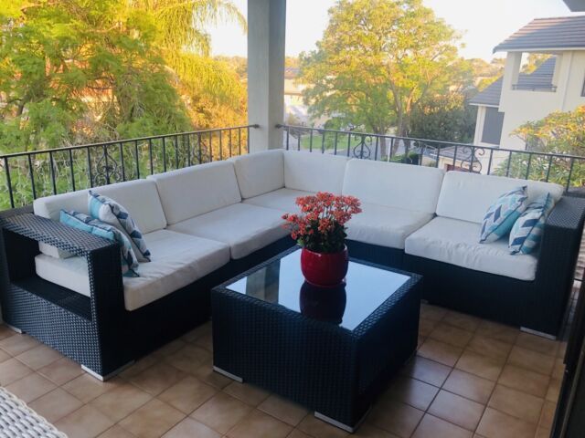 7 Piece Outdoor Setting Modular Arm Chair And Coffee Table | Lounging Intended For Modular Outdoor Arm Chairs (View 11 of 15)