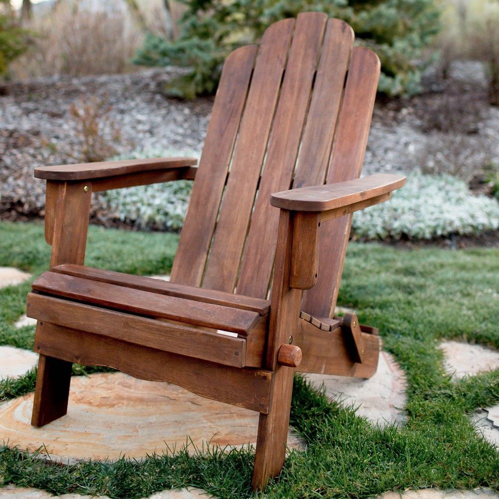 Acacia Adirondack Chair In Dark Brown – Walker Edison Owacdb | Wood Inside Dark Brown Wood Outdoor Chairs (View 4 of 15)