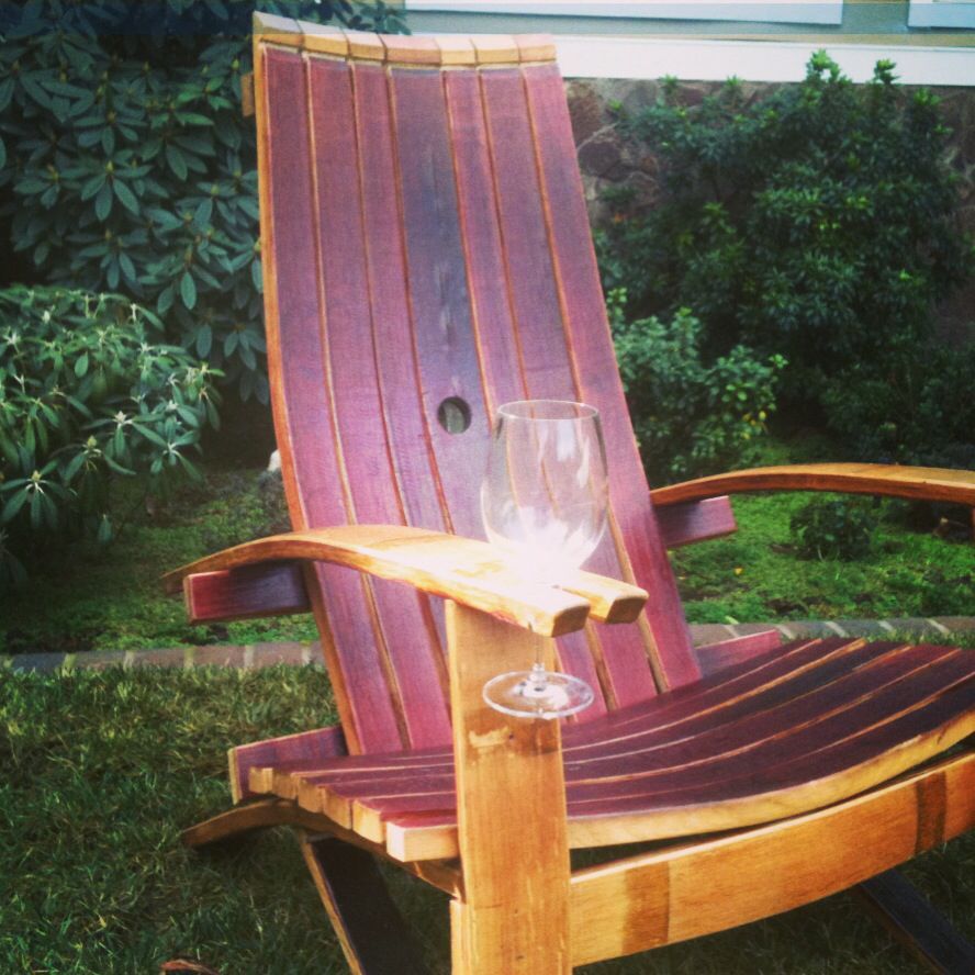 Adironack Lux | Adirondack Chair, Wine Barrel Table, Wine Barrel With Regard To Outdoor Chair With Wine Holder (View 4 of 15)