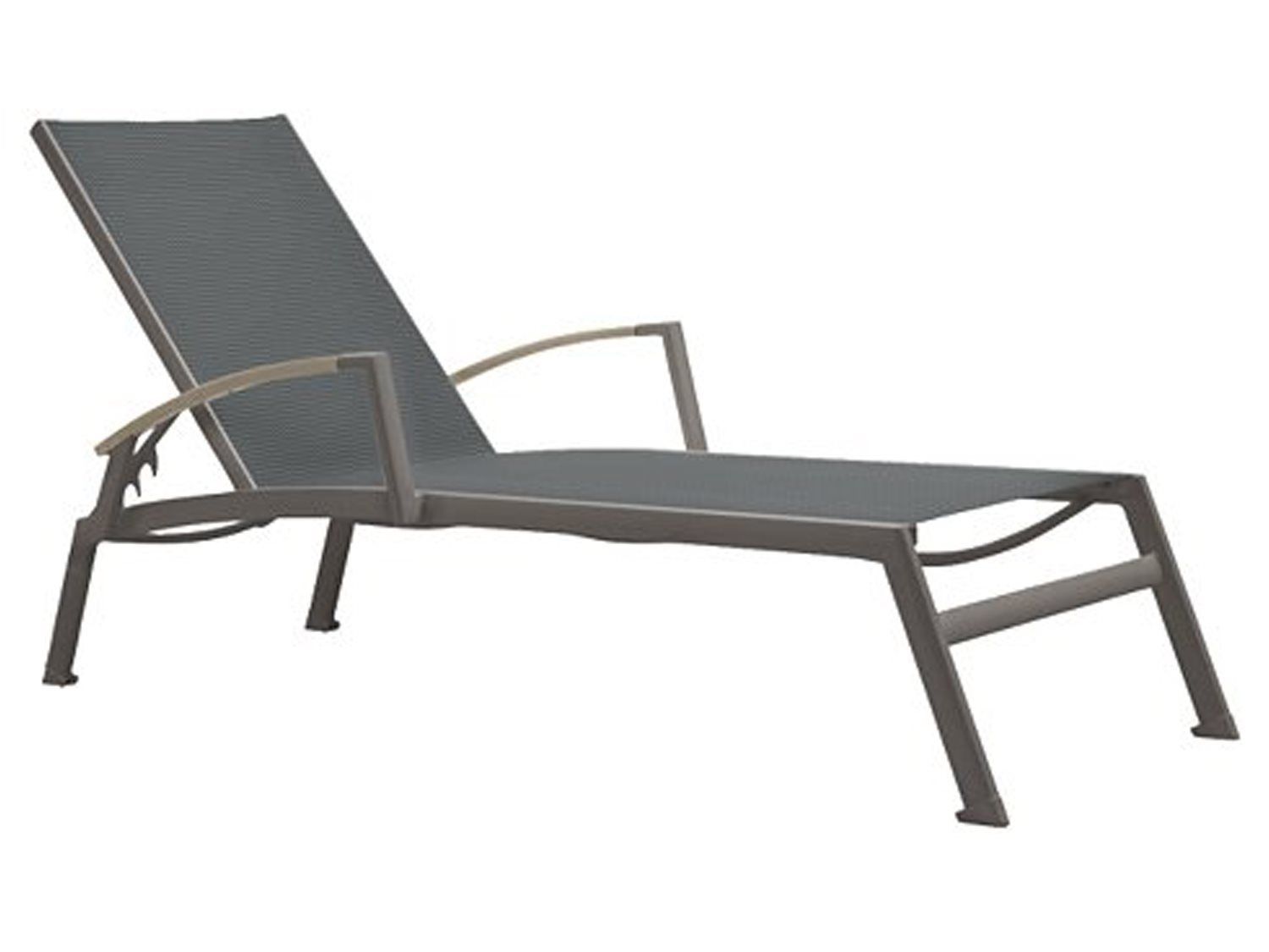Aluminum Frame Adjustable Chaise With Arms And Sling Fabric Inside Steel Arm Outdoor Aluminum Chaise Sets (View 4 of 15)