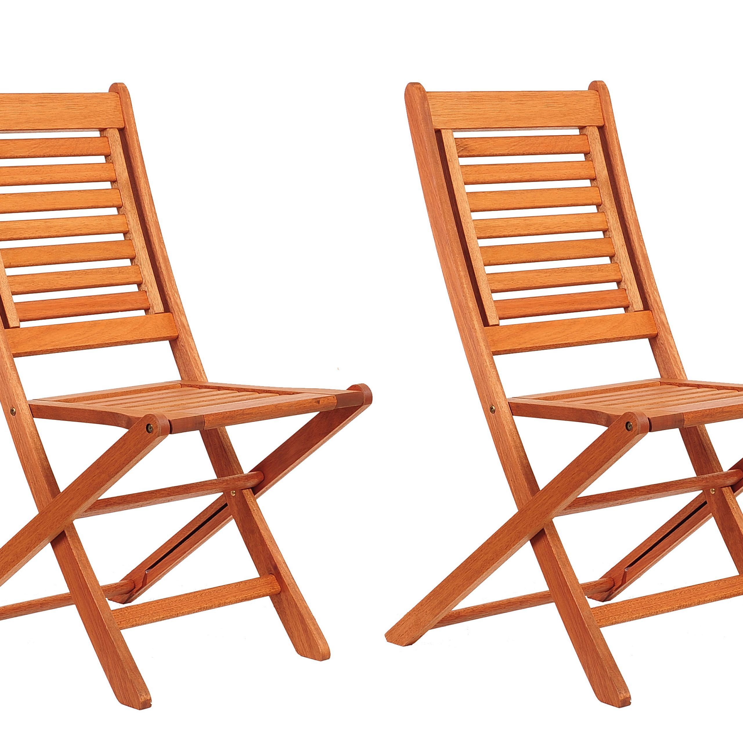 Amazonia Milano 2 Piece Patio Folding Chairs | Eucalyptus Wood | Ideal Pertaining To Eucalyptus Stackable Patio Chairs (View 15 of 15)