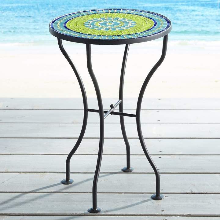 Anaelle Mosaic Accent Table #Glass#Mosaic#Tiles | Mosaic Accent Table With Green Mosaic Outdoor Accent Tables (View 5 of 15)