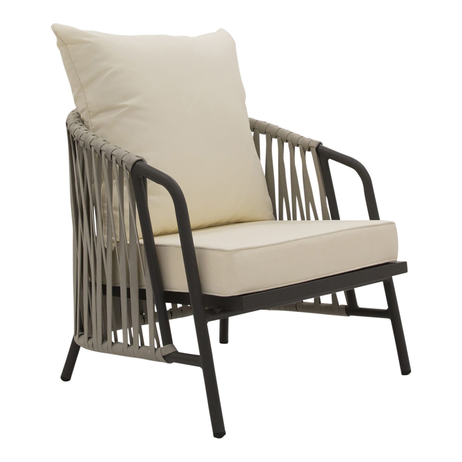 Anchor Outdoor Armchair / Occasional Chair White + Gunmetal – Huntley For Outdoor Armchairs (View 10 of 15)