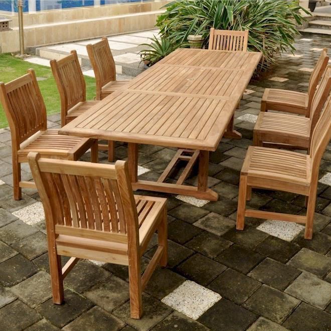 Anderson Teak Bahama 9 Piece Teak Patio Dining Set W/ 77 X 39 Inch For 9 Piece Teak Outdoor Dining Sets (View 5 of 15)