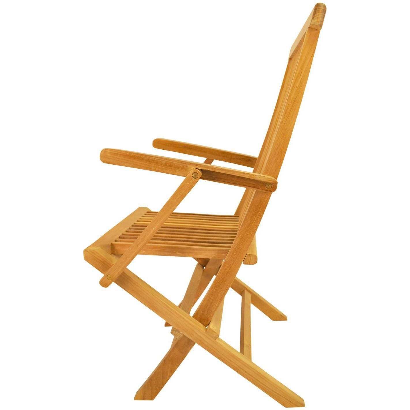 Anderson Teak Classic Teak Folding Patio Dining Arm Chair – Set Of 2 In Teak Outdoor Folding Armchairs (View 13 of 15)