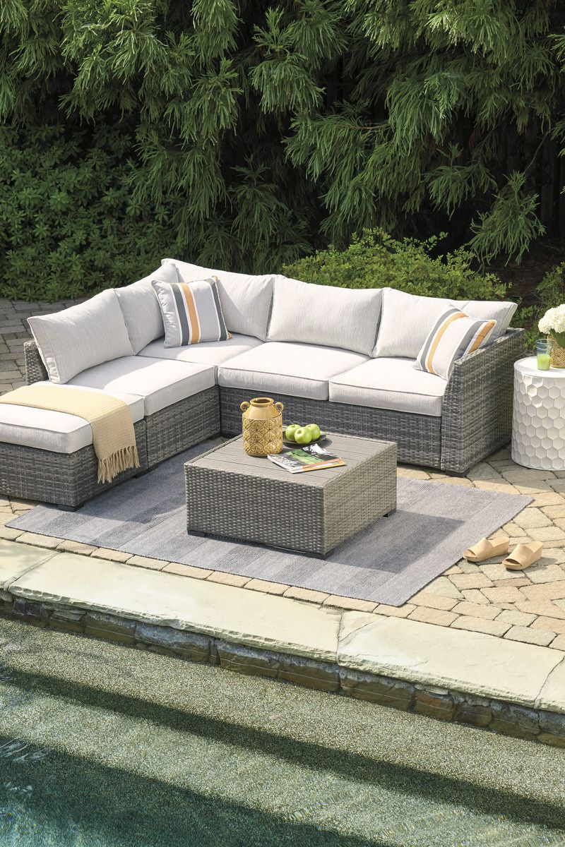 Ashley Patio P301 070 Mood V Pertaining To 4 Piece Gray Outdoor Patio Seating Sets (View 6 of 15)