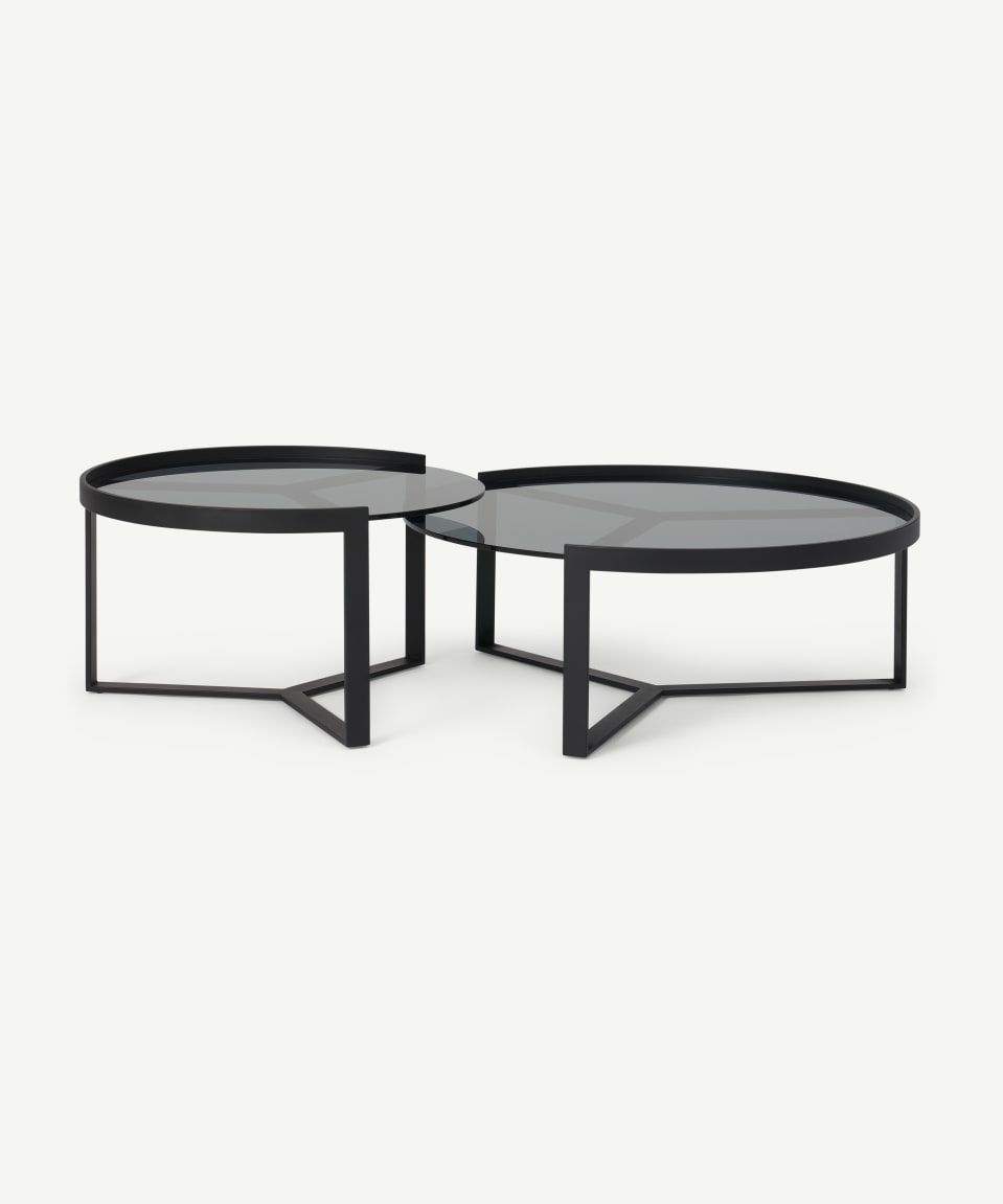 Aula Nesting Coffee Table, Black & Grey | Made Within Gray Wood Outdoor Nesting Coffee Tables (View 3 of 15)